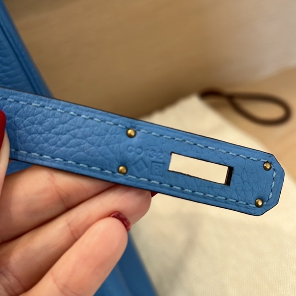 Hermès Kelly 35 Retourne Blue Paradis Clemence GHW - Picture 5 of 14
